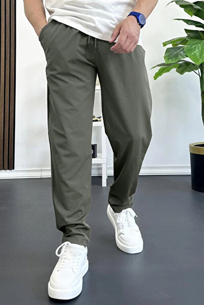 Edwox Pantaloni de jogging pentru bărbați cu talie elastică, verde Edw354
