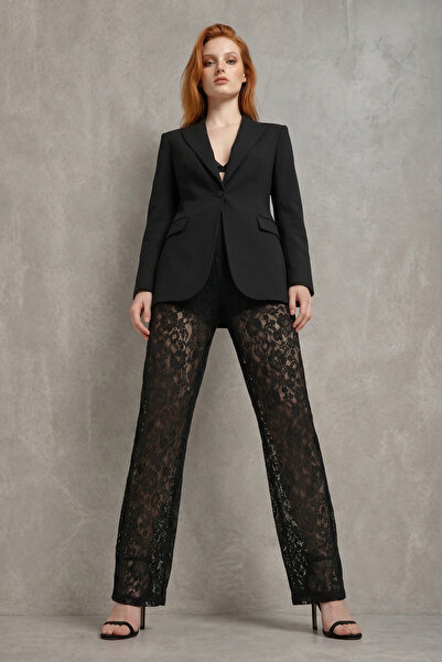 No Matter What Lace Textured Transparent Wide Leg Pants