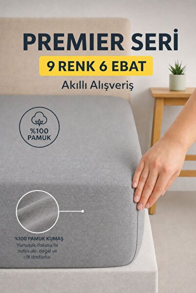 Sheri Home Pamuklu Lastikli Çarşaf – Premier Serisi | Ebat Seçeneği