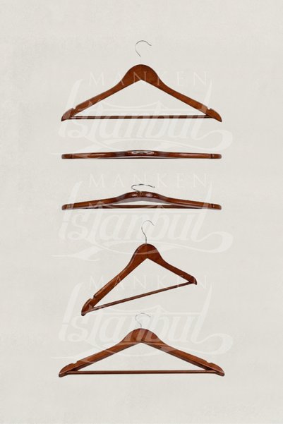 teknotrust 5 Pieces Wooden Coat and Shirt Hanger, Stylish and Durable Set