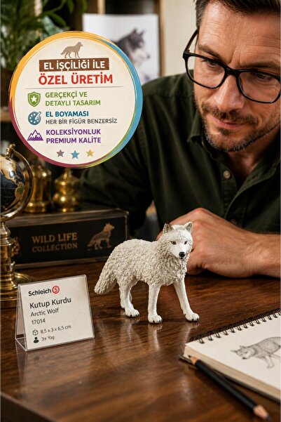 TOYFEST Schleich El İşçiligi Kutup Kurdu Figürü Arctic Wolf 17014 Koleksiyon ...