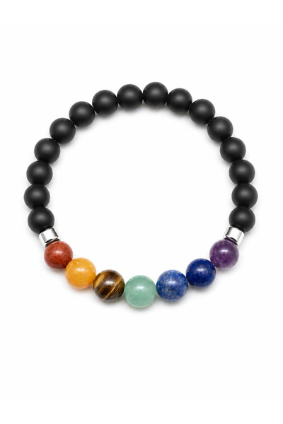Gift Selections 7 Chakra Natural Stone Bracelet, Energy, Handmade 7-Piece Cha...