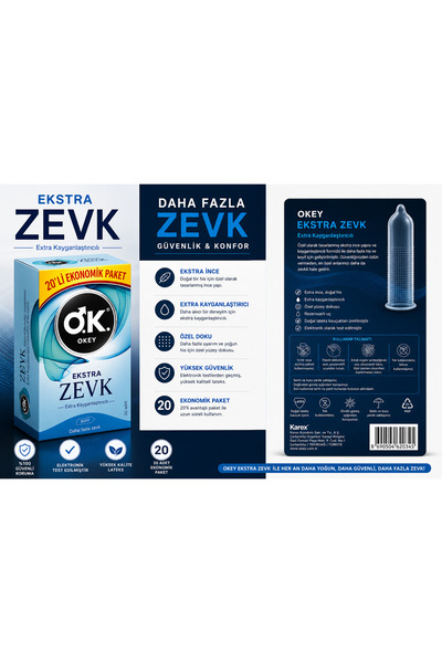 Okey Marka: Okey Ekstra Zevk 20'li Ekonomik Paket Ekstra Kayganlaştırıcılı Kategori: Dekoratif Ürünler