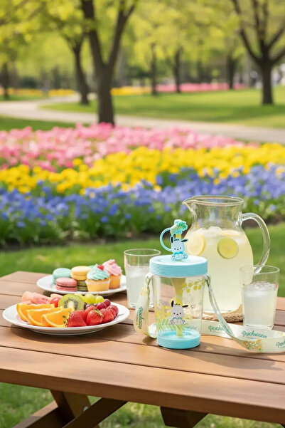 Miniso Sanrio Lisanslı Sızdırmaz Kapaklı Pipetli Plastik Bardak Pochacco 535 ml