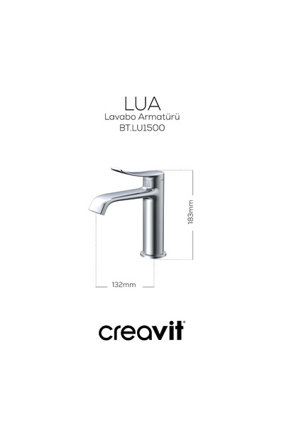 Creavit Lua Lavabo Bataryası Krom