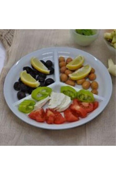 abnturk 3 Bölmeli Kahvaltı Tabağı Emaye 23,5 Cm Kahvaltı Sunumluk Çerezlik 3 ...