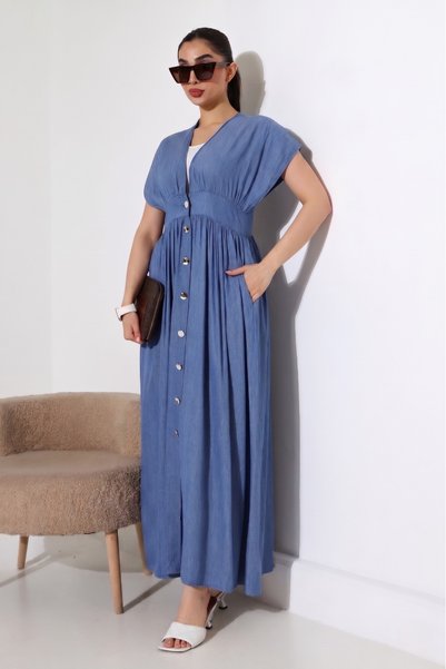 Pure Class Rochie de damă din denim și Tencel, tip Gilet