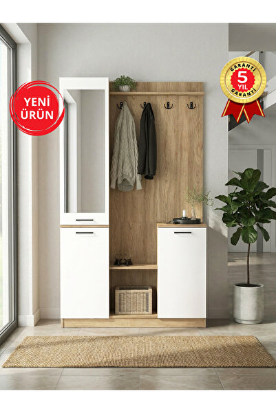 dorpek Rodos Aynalı Portmanto, Vestiyer Portmanto Ayakkabılık 120 cm Sepet - ...