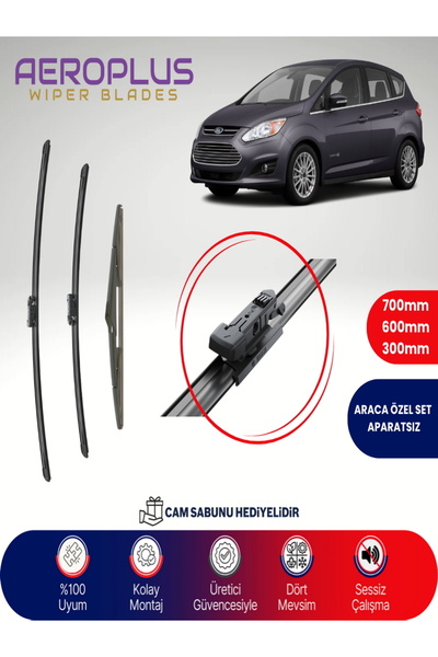 Aeroplus Ford C-Max Ön Arka Muz Silecek Takımı 2011-2015