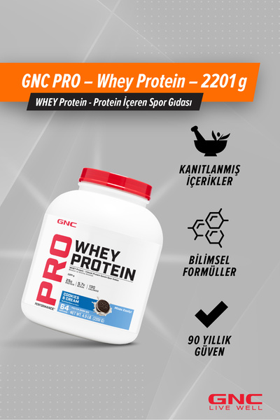 GNC vitamin Pro – Whey Protein – 2201 g (64 Servings) - Biscuit and Cream Flavored