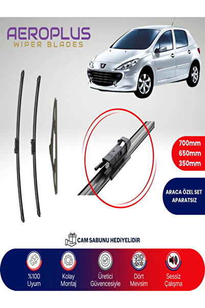Aeroplus Peugeot 307 Ön Arka Muz Silecek Takımı 2005-2007
