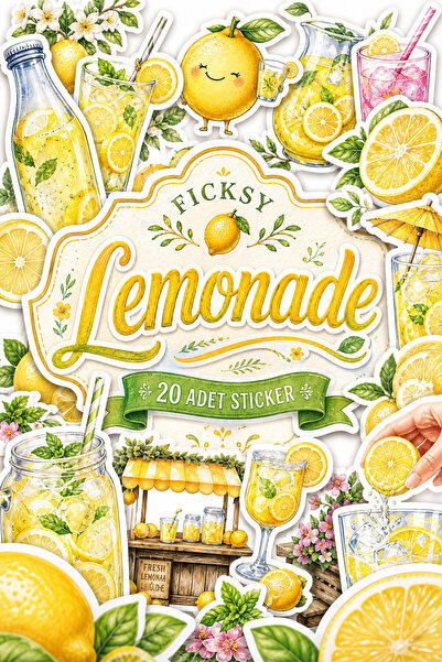 Ficksy Limonata Sticker Seti - 20 Adet Limon Etiket Çıkartma