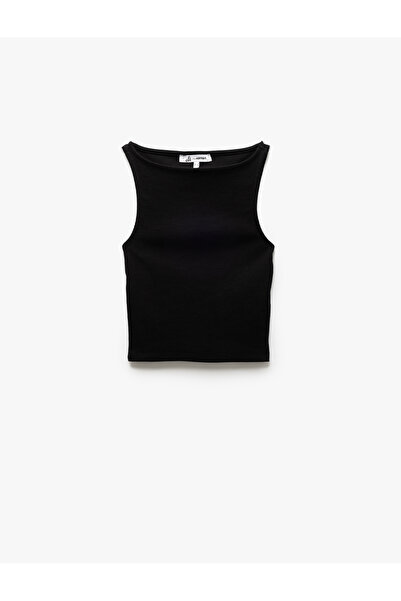 Koton Kayık Yaka Kolsuz Kaşkorse Crop Üst