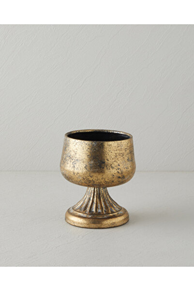 English Home Glossy Metal Vazo 15 cm Gold