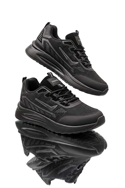 McDark Kadın Siyah Trenj Bağcıklı Ortopedi Sneaker Ayakkabı