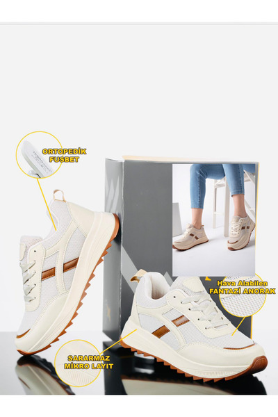 McDark Kadın Vizon Sneakers Günlük Spor Ayakkabı