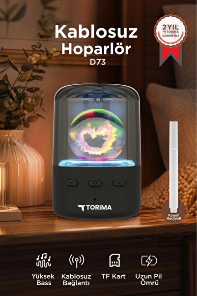 Torima Bluetooth Hoparlör Rgb Işıklı Kablosuz Hoparlör D73 Siyah