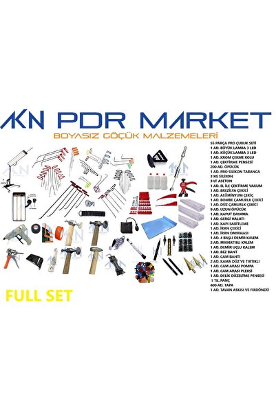 Akın Kaporta Market PDR BOYASIZ GÖÇÜK DÜZELTME FULL SET Uyumlu