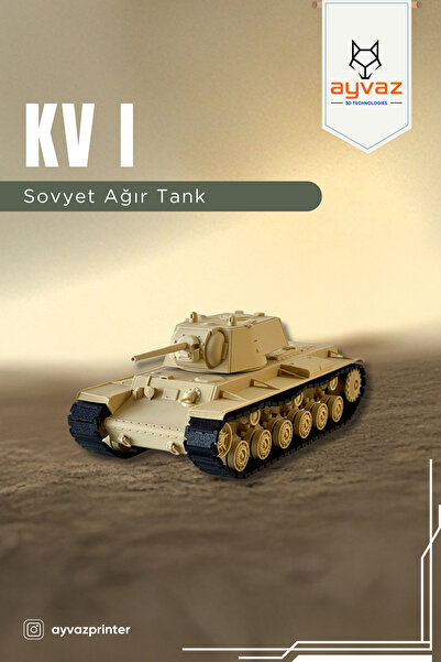 ayvazprinter KV I 1/35 Ölçek, 9,5x19,3x7,7 cm Boyutlu, Hareketli Palet Sistem...