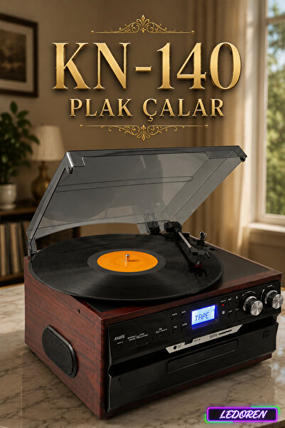 L'eDoren Kn-140 Nostaljik Plak Çalar - Bluetooth, CD Çalar, USB, FM Radyo Des...