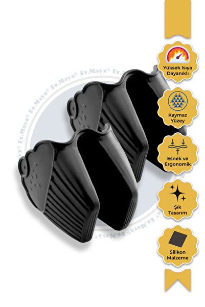 Dr.Maya Silicone Oven Mitts Set of 2 |   Heat Insulation, Non-Slip Surface, F...