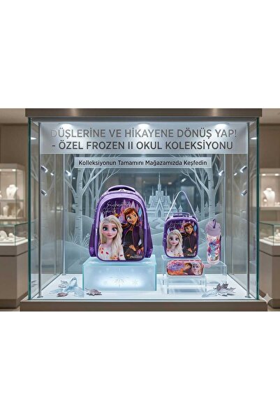 Frozen Okul Çantası , Beslenme Çantası , Kalem Kutusu Set - Anahtarlık Ve Sul...