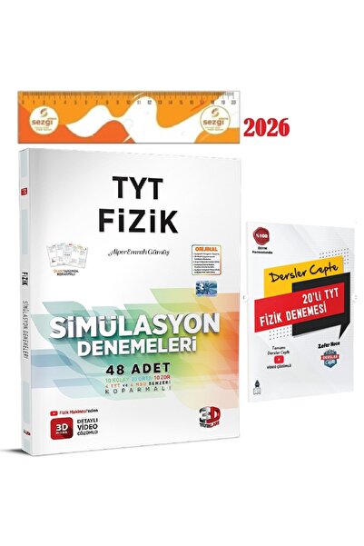 3D Yayınları 3D TYT 3D Simülasyon Fizik Denemeleri 2026 YENİ ve HEDİYE TYT De...