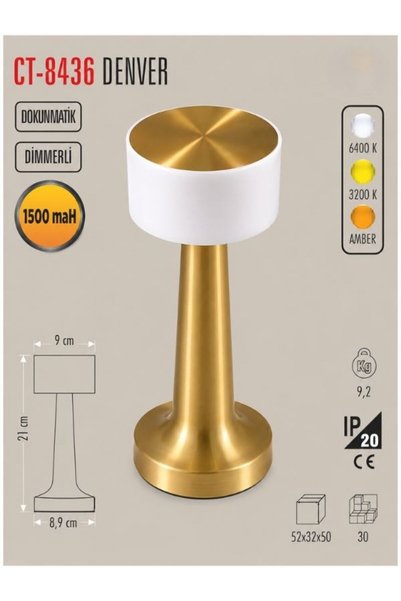 YTE Ct-8436 Denver Şarjlı Masa Lambası