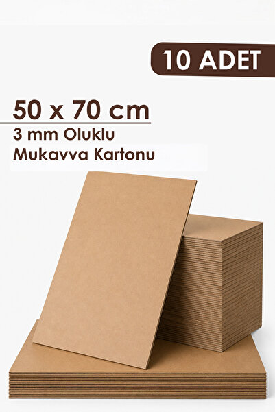 Kutubo Kraft 50x70 cm 3 mm Kalın Oluklu Mukavva Karton – Dayanıklı, Sert Zemi...
