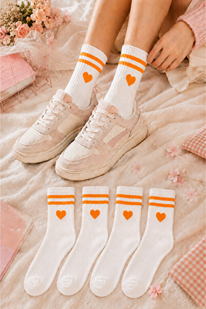 Ducks Socks Șosete de damă din bambus, fără cusături piese, cu 4 inimioare