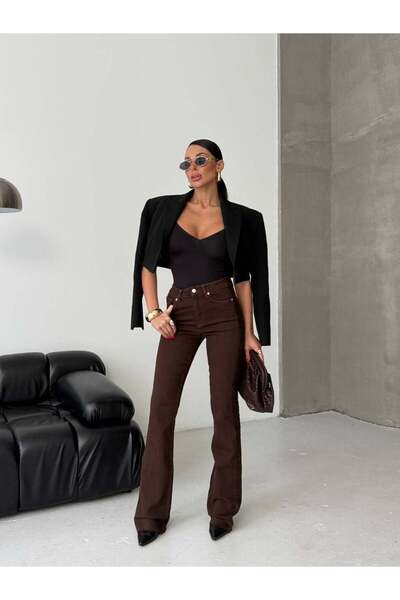 HerTon High Waist Flare Jean Spanish Flare Pants