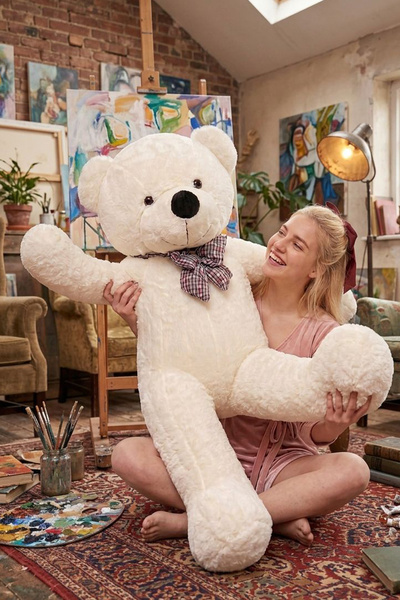 MİLJA 100 Cm Papyonlu Peluş Ayı