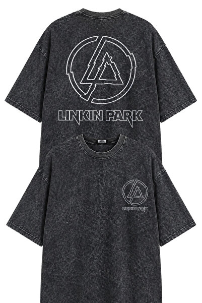 Fuddy Moda Unisex Linkin Park Back Printed Washable T-Shirt, Oversize Rock Ba...