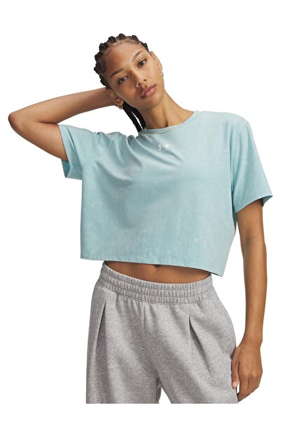 Under Armour 6011065-425 UA Rival Boxy Tee Wash Mavi Bisiklet Normal Düz Kadı...