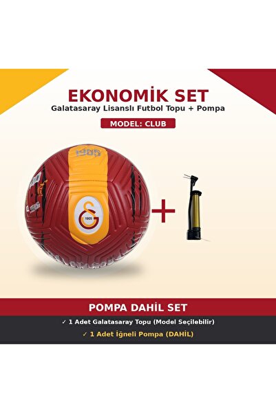 Galatasaray Lisanslı Futbol Topu Pompa Hediyeli Set 5 Numara 10 Model Halı Sa...