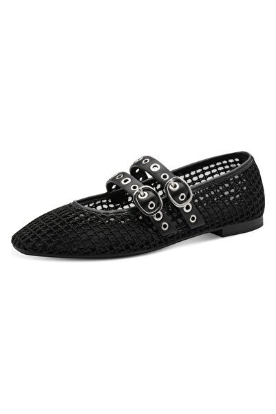 Tamaris Damen Klassische Ballerina 1-22144-46 Schwarz 001 Black Textil/Synthe...