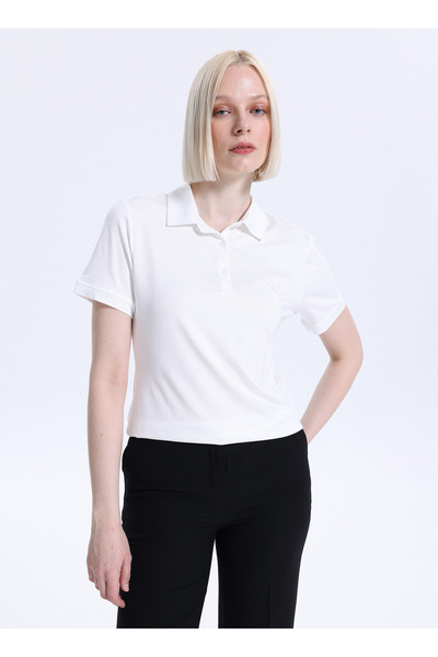 Fabrika Kırık Beyaz Kadın Polo T-Shirt F6SL-TST0007