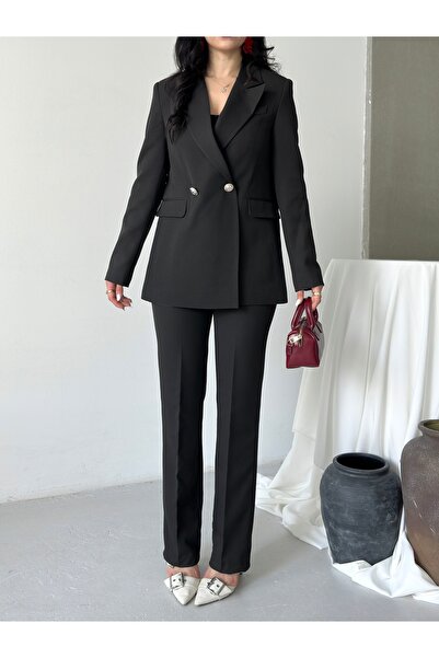 MRTGİYİMİSTANBUL Premium Kadın Oversize Blazer İkili Takım