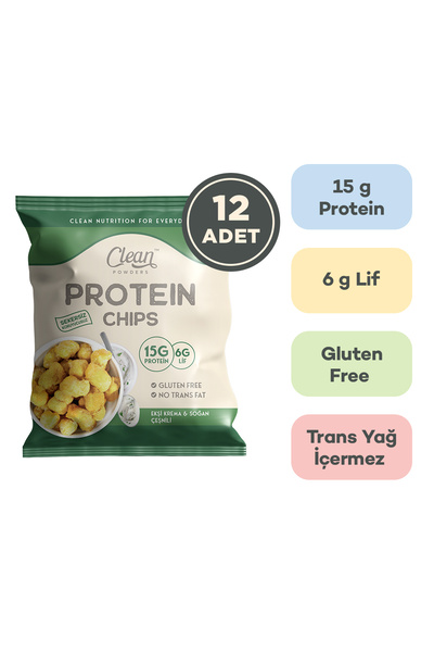 Clean Powders Protein Chips 50 Gr Ekşi Krema Soğan 12 Adet
