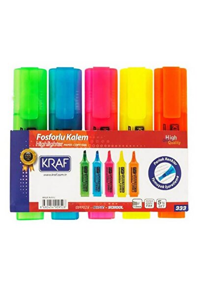 KRAF 5-Piece Highlighter Marker Pen Set