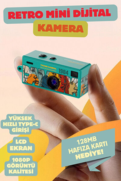 Nandy Home Mini Dijital Retro Kamera - Selfie Video Vlog Kamerası Mini Fotoğr...