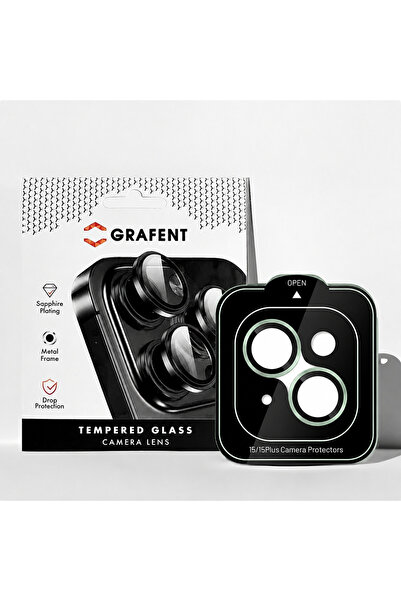 Grafent واقي عدسة سافير متوافق مع هاتف آيفون 15 / 15 بلس - أخضر