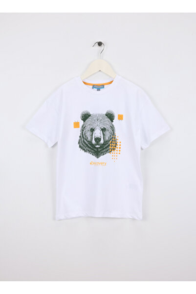 Discovery Expedition Beyaz Erkek Çocuk Baskılı T-Shirt D6SB-TST3011