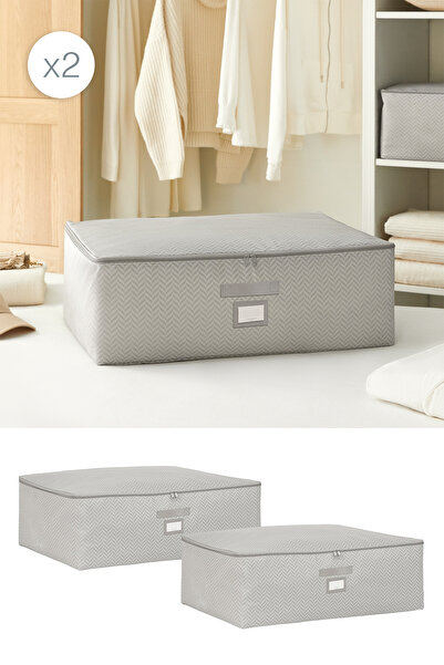 Ocean Home Textile قطعتان من وسادة السرير الكبيرة الحجم باللون الرمادي بنمط ج...