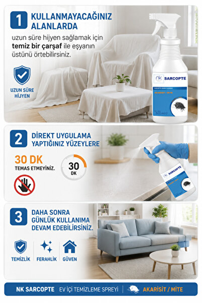 NK Cosmetics Sarcopte Home Cleaning Ev Içi Temizleme Spreyi 500 ml