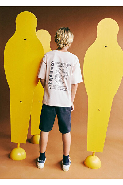 MANGO Kids Desenli oversize pamuklu tişört