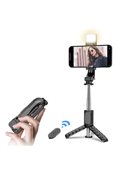 Techsuit Stick selfie cu trepied și telecomandă, 76 cm, mini - (Q11s) - negru