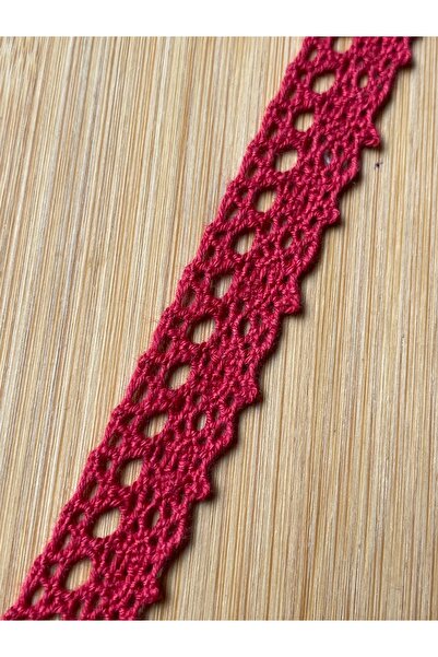 Lorin hobi Dantel pamuk kopanaki 18 mm 1 metre KIRMIZI