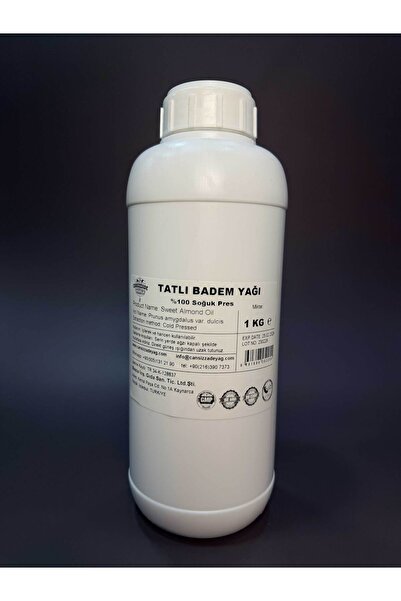 Cansızzade Soğuk Sıkım Tatlı Badem Yağı - 1 kg - GİMDES Helal & ISO Sertifika...