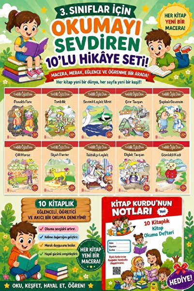 Ata Yayıncılık 3.Sınıflar İçin Okumayı Sevdiren 10 lu Hikaye Seti 14 (Kitap O...